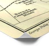 ヴィンテージヨハネスバーグ南アフリカの地図(1913年) ポスター (角)