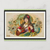 ヴィンテージヨンジプシー女遊のギター ポストカード (正面)