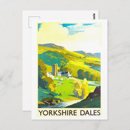 ヴィンテージヨークシャーダレスUK旅行ポスター ポストカード (正面/裏面)
