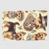 ヴィンテージヨークシャーテリアシームレス ゴルフタオル (横)