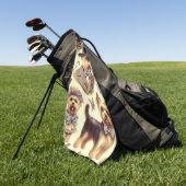 ヴィンテージヨークシャーテリアシームレス ゴルフタオル (グリーン)