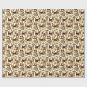 ヴィンテージヨークシャーテリアシームレス ラッピングペーパー (フラット)