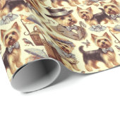 ヴィンテージヨークシャーテリアシームレス ラッピングペーパー (ロールコーナー)