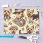 ヴィンテージヨークシャーテリアシームレス 薄葉紙 (クラフト)