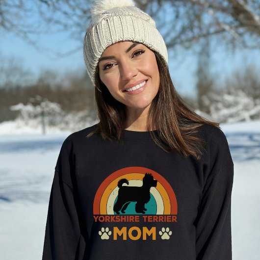 ヴィンテージヨークシャーテリアドッグマムサンセット スウェットシャツ