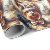 ヴィンテージヨークシャー絵画テリア ラッピングペーパー (ロールコーナー)