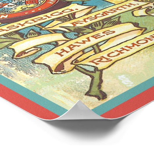 ヴィンテージヨークシャー鉄道旅行ガイドカバー ポスター (角)