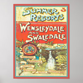 ヴィンテージヨークシャー鉄道旅行ガイドカバー ポスター