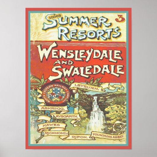 ヴィンテージヨークシャー鉄道旅行ガイドカバー ポスター (正面)