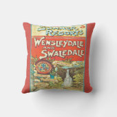 ヴィンテージヨークシャー鉄道観光客ガイドアートワーク クッション (裏面)