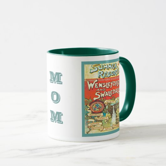 ヴィンテージヨークシャー鉄道観光客ガイドアートワーク マグカップ (正面右)