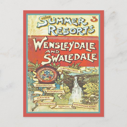 ヴィンテージヨークシャー鉄道観光客ガイドカバーアート ポストカード (正面)