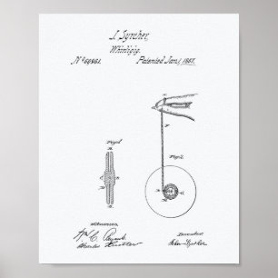 ヴィンテージヨーヨー1867パテントアートホワイト紙 ポスター