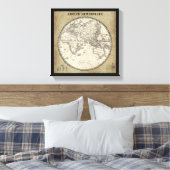 ヴィンテージヨーロッパとアジアの地図 キャンバスプリント (インサイチュ (寝室))
