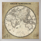 ヴィンテージヨーロッパとアジアの地図 ポスター (正面)