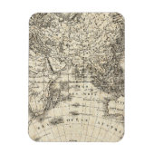ヴィンテージヨーロッパとアジアの地図 マグネット (縦)