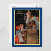 ヴィンテージヨーロッパのサンタクロース美しい画像コピー ポストカード (正面/裏面)