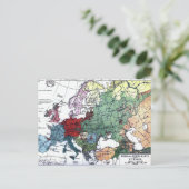 ヴィンテージヨーロッパの地図1876 ポストカード (スタンド正面)