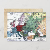 ヴィンテージヨーロッパの地図1876 ポストカード (正面/裏面)