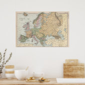 ヴィンテージヨーロッパの地図 ポスター (キッチン)
