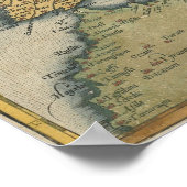 ヴィンテージヨーロッパの地図(1570年) ポスター (角)
