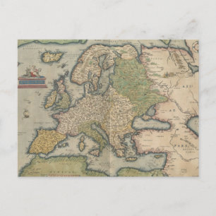 ヴィンテージヨーロッパの地図(1570年) ポストカード