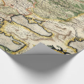 ヴィンテージヨーロッパの地図（1596年） ラッピングペーパー (コーナー)