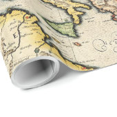 ヴィンテージヨーロッパの地図（1596年） ラッピングペーパー (ロールコーナー)