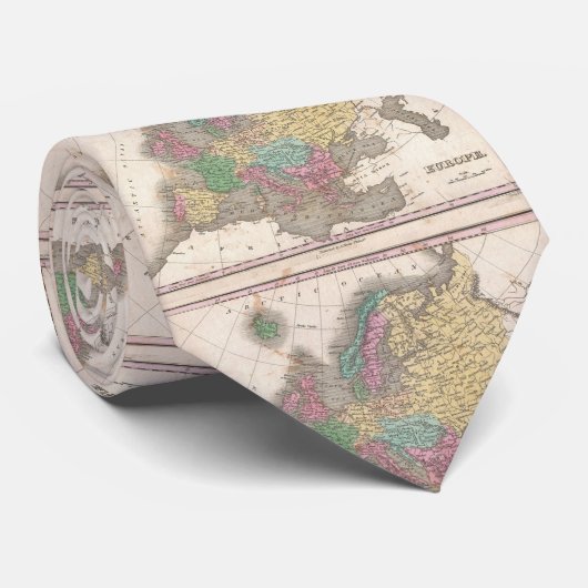 ヴィンテージヨーロッパの地図（1827年） ネクタイ (ロール)
