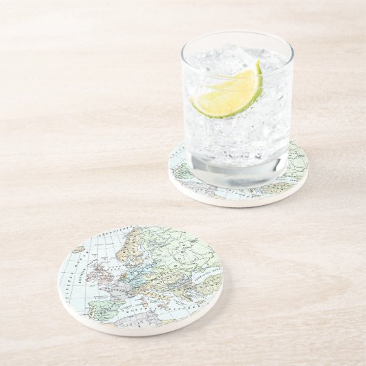 ヴィンテージヨーロッパの地図（1899年） コースター (側面)