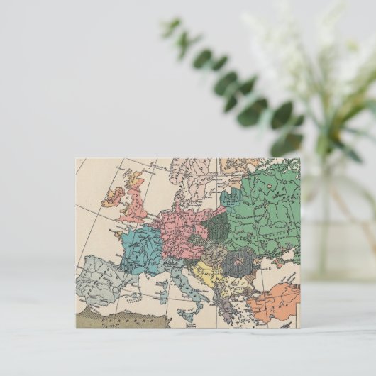 ヴィンテージヨーロッパの旅行マップ シーズンポストカード (スタンド正面)
