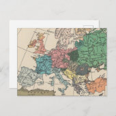 ヴィンテージヨーロッパの旅行マップ シーズンポストカード (正面/裏面)