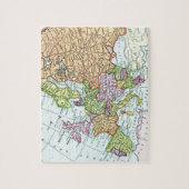 ヴィンテージヨーロッパカラフルパステルの地図 ジグソーパズル (縦)