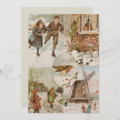 ヴィンテージヨーロッパクリスマスカードパールきらめく (正面/裏面)