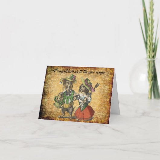 ヴィンテージヨーロッパダシュント夫婦の新しいカード カード (正面)