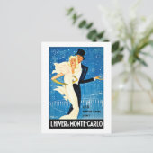 ヴィンテージヨーロッパ冬inモンテカルロ旅行 ポストカード (スタンド正面)