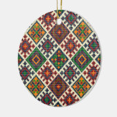 ヴィンテージヨーロッパ刺繍抽象芸術模様 セラミックオーナメント (左)