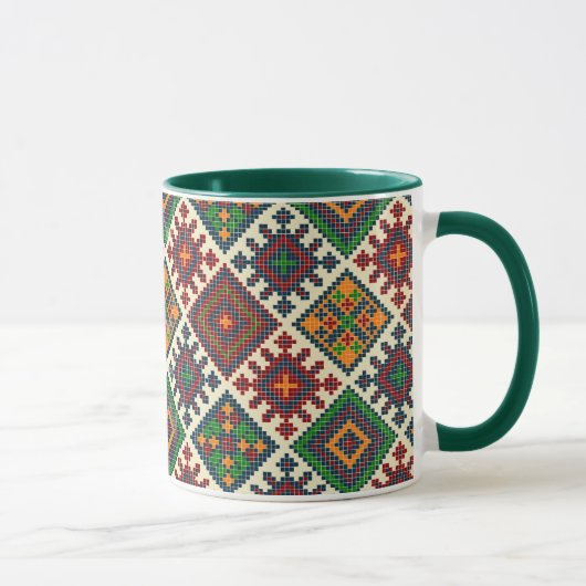 ヴィンテージヨーロッパ刺繍抽象芸術模様 マグカップ (右)