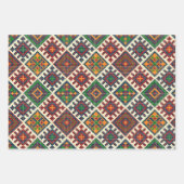 ヴィンテージヨーロッパ刺繍抽象芸術模様 ラッピングペーパーシート (正面3)