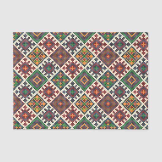 ヴィンテージヨーロッパ刺繍抽象芸術模様 薄葉紙 (正面)