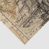 ヴィンテージヨーロッパ古いナビゲーション航海のマップ 薄葉紙 (詳細)