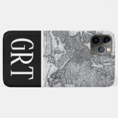 ヴィンテージヨーロッパ地図、アンティーク白黒の地図 Case-Mate iPhoneケース (裏面(横))