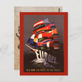 ヴィンテージヨーロッパ旅行はがき ポストカード (正面/裏面)