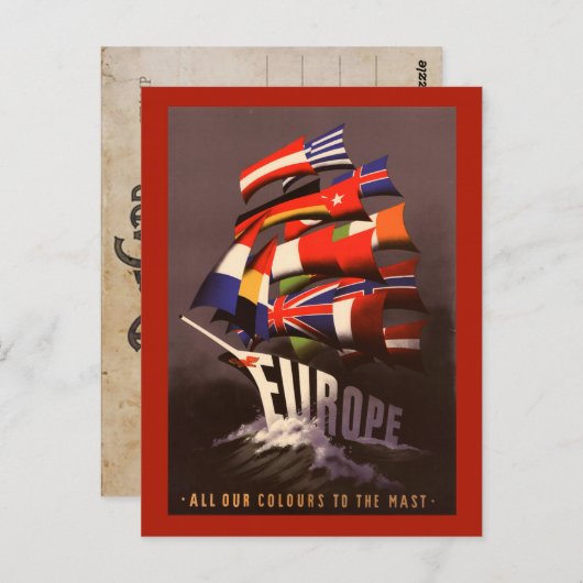 ヴィンテージヨーロッパ旅行はがき ポストカード (正面/裏面)