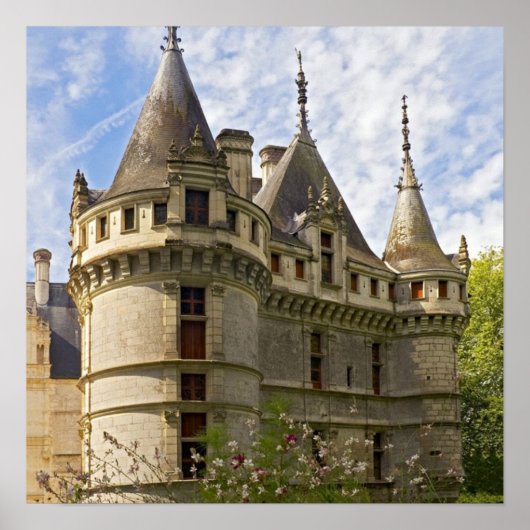 ヴィンテージヨーロッパ旅行中世ファンタジー旧城 ポスター (正面)