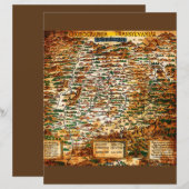 ヴィンテージヨーロッパ旧地図地図地理学 (正面/裏面)