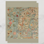 ヴィンテージヨーロッパ旧地図地図地理学 (正面/裏面)