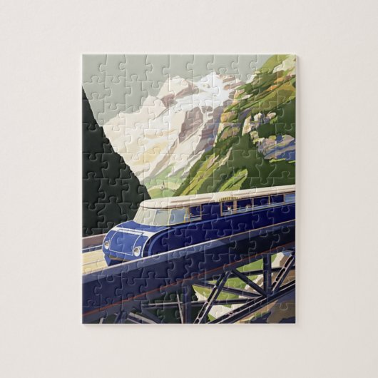 ヴィンテージヨーロッパ鉄道 ジグソーパズル (縦)
