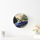 ヴィンテージヨーロッパ鉄道 ラウンド壁時計 (ホーム)