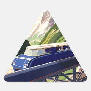 ヴィンテージヨーロッパ鉄道 三角形シール